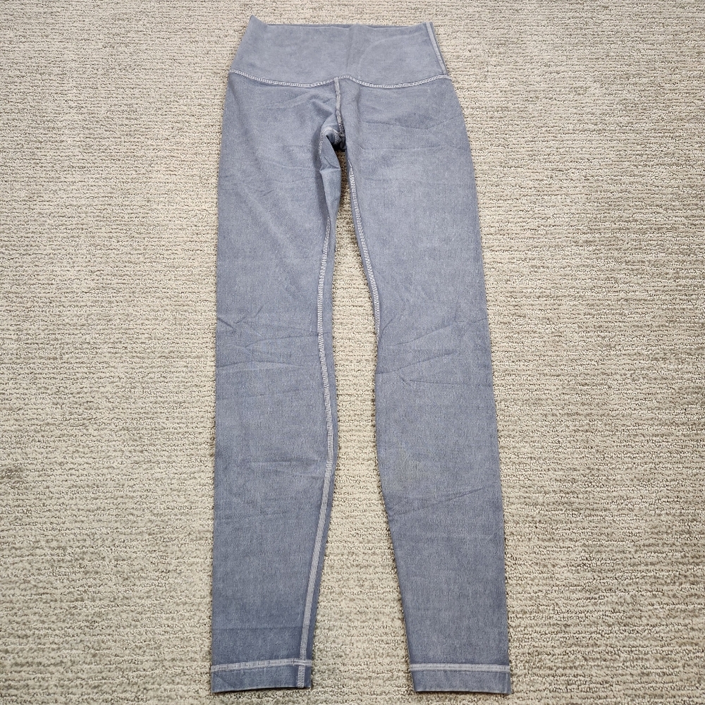 Lululemon High Rise Leggings Full Length Womens 4 Dusty Blue Stretch Active Gym